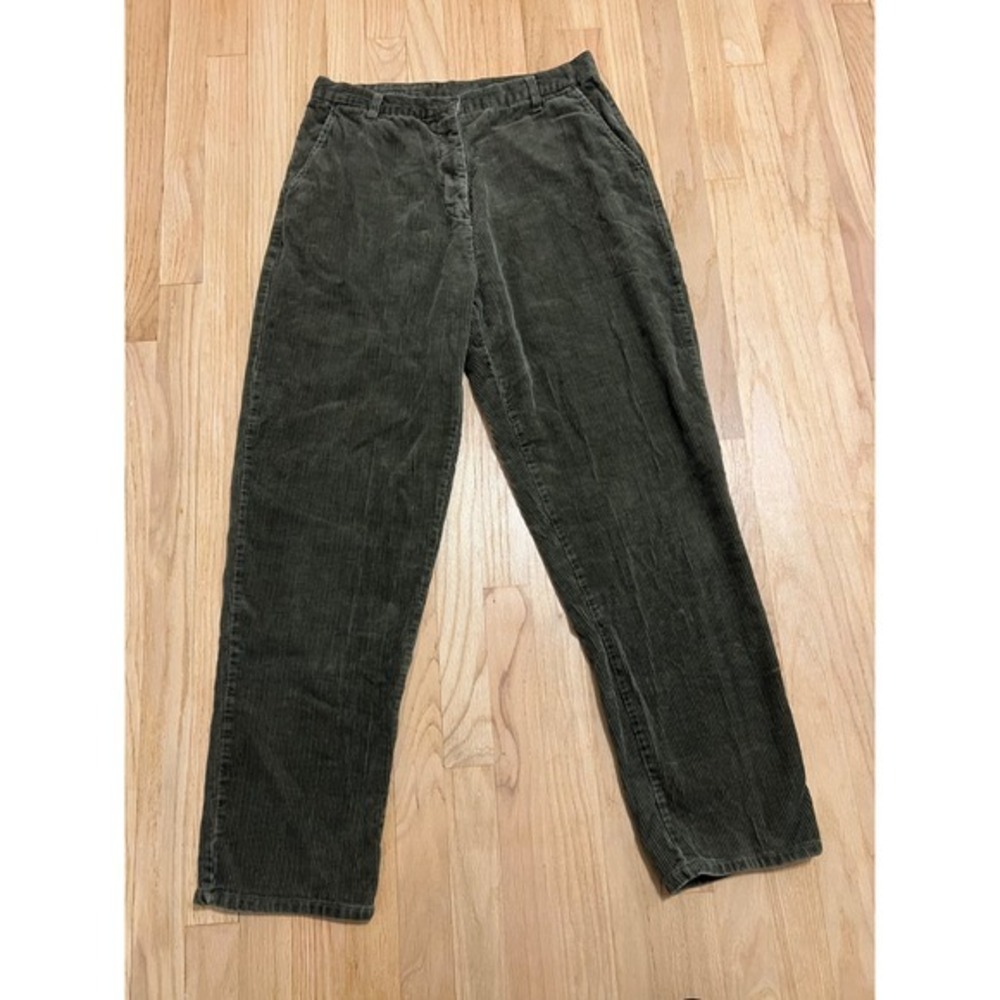 Woolrich‎ Womens Green Corduroy Pants Size 14 Straight Leg High Rise Cotton 1964